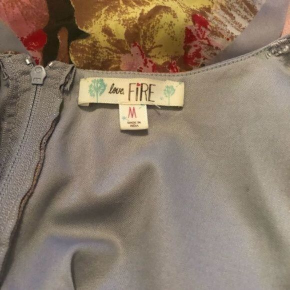 Floral Chiffon Bell Sleeves‎ Cinched Waist Mini Dress Medium - Picture 4 of 5